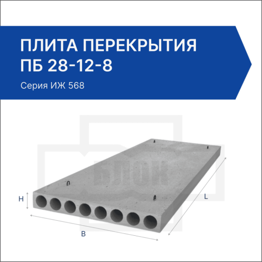 Плита перекрытия ПБ 28-12-8