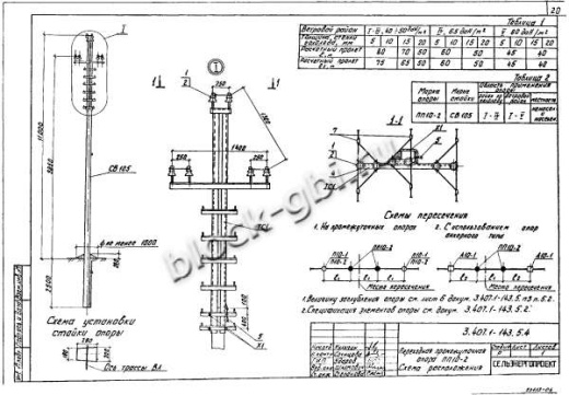 Переходная промежуточная опора ПП10-2